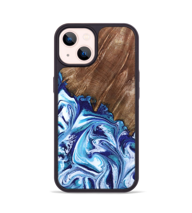 iPhone 14 Wood Phone Case - Paralee (Blue, 802336)