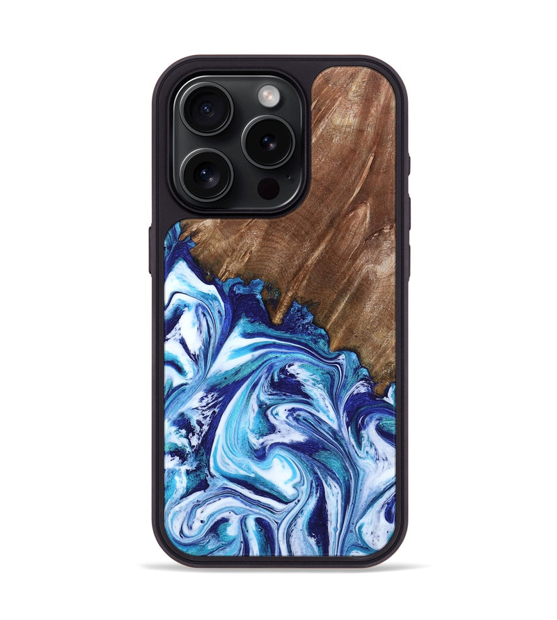 iPhone 15 Pro Wood Phone Case - Paralee (Blue, 802336)