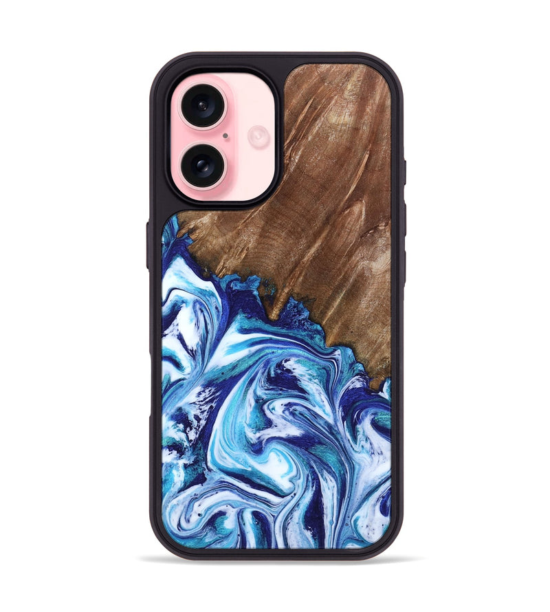 iPhone 16 Wood Phone Case - Paralee (Blue, 802336)