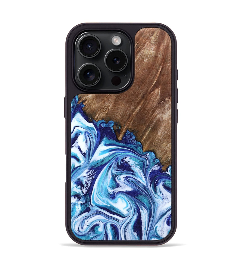 iPhone 16 Pro Wood Phone Case - Paralee (Blue, 802336)