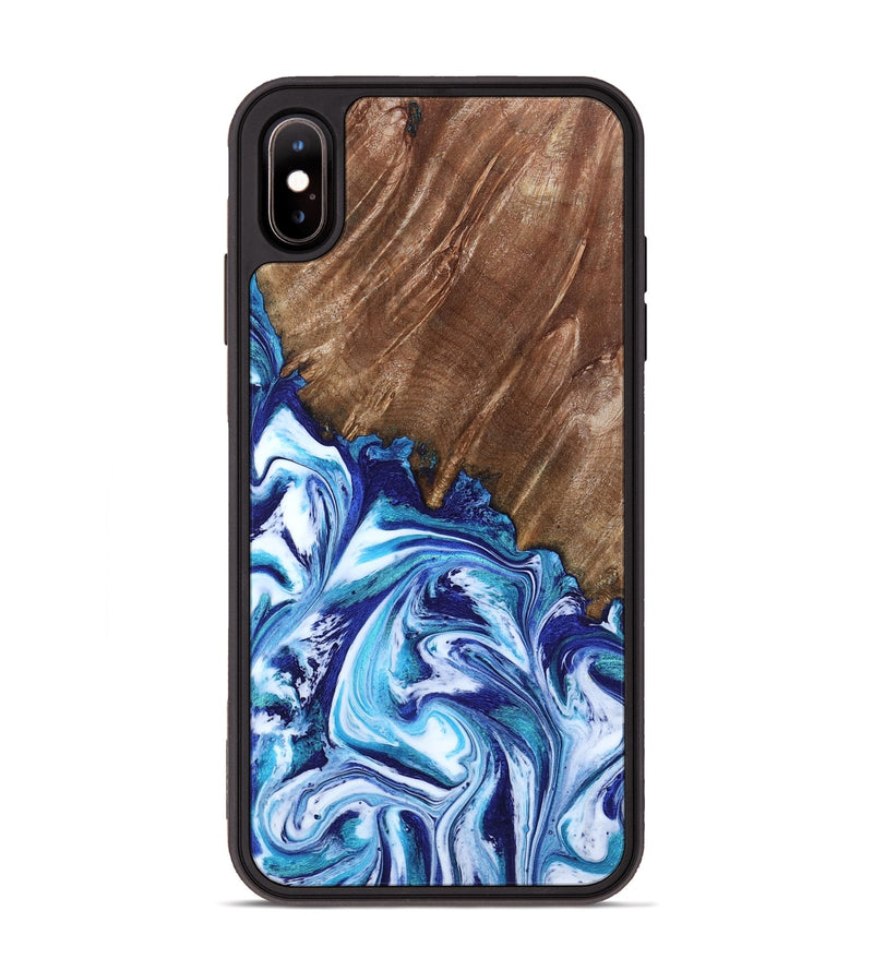 iPhone Xs Max Wood Phone Case - Paralee (Blue, 802336)