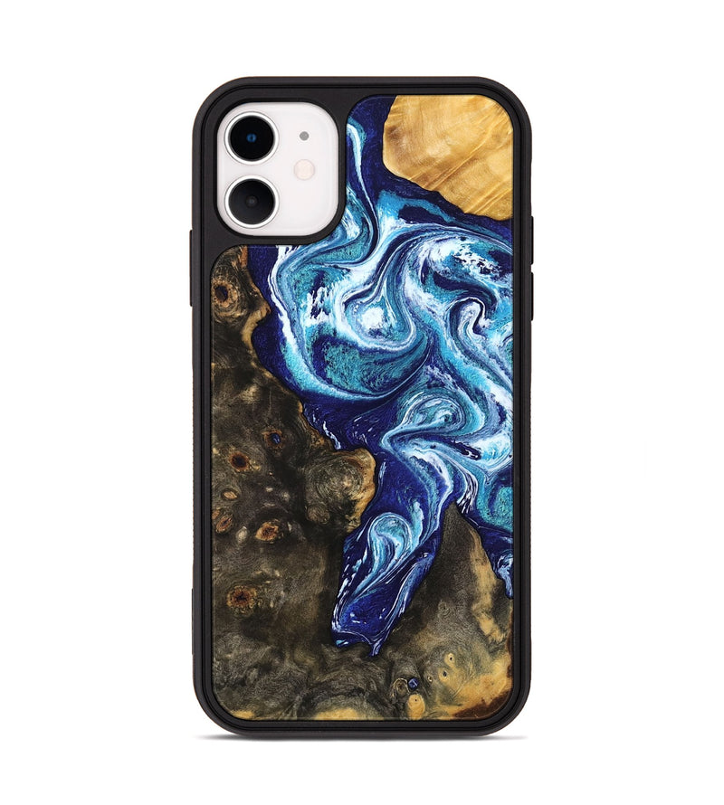 iPhone 11 Wood Phone Case - Winona (Blue, 802337)