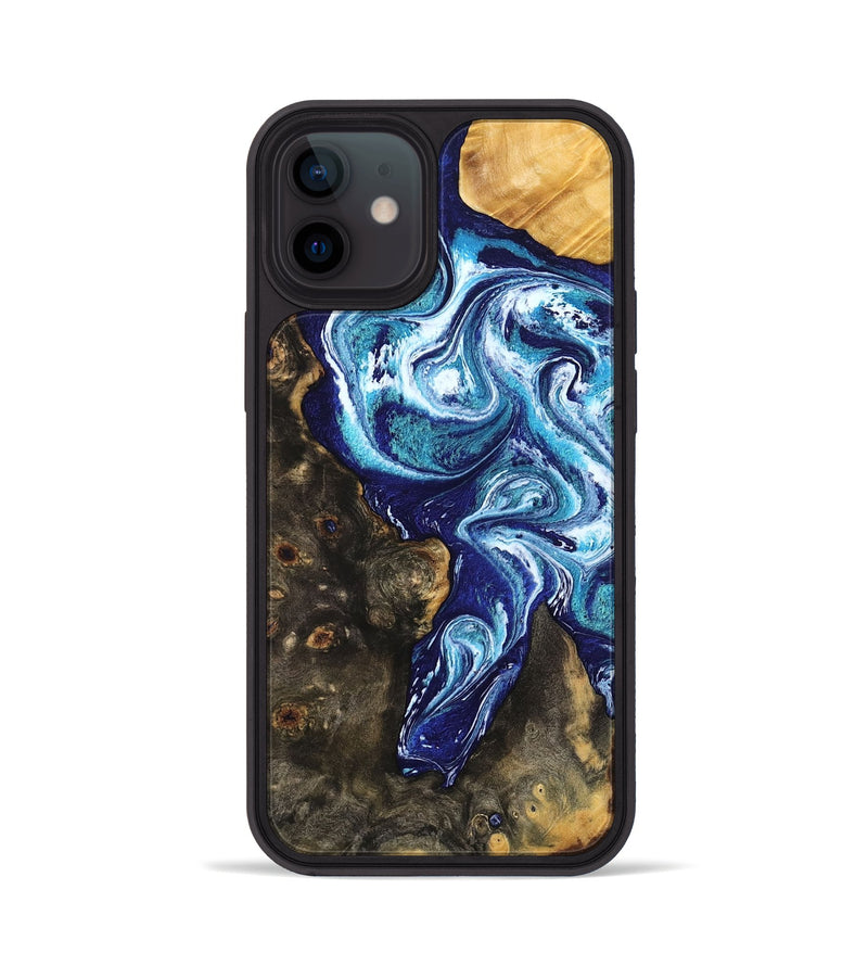 iPhone 12 Wood Phone Case - Winona (Blue, 802337)
