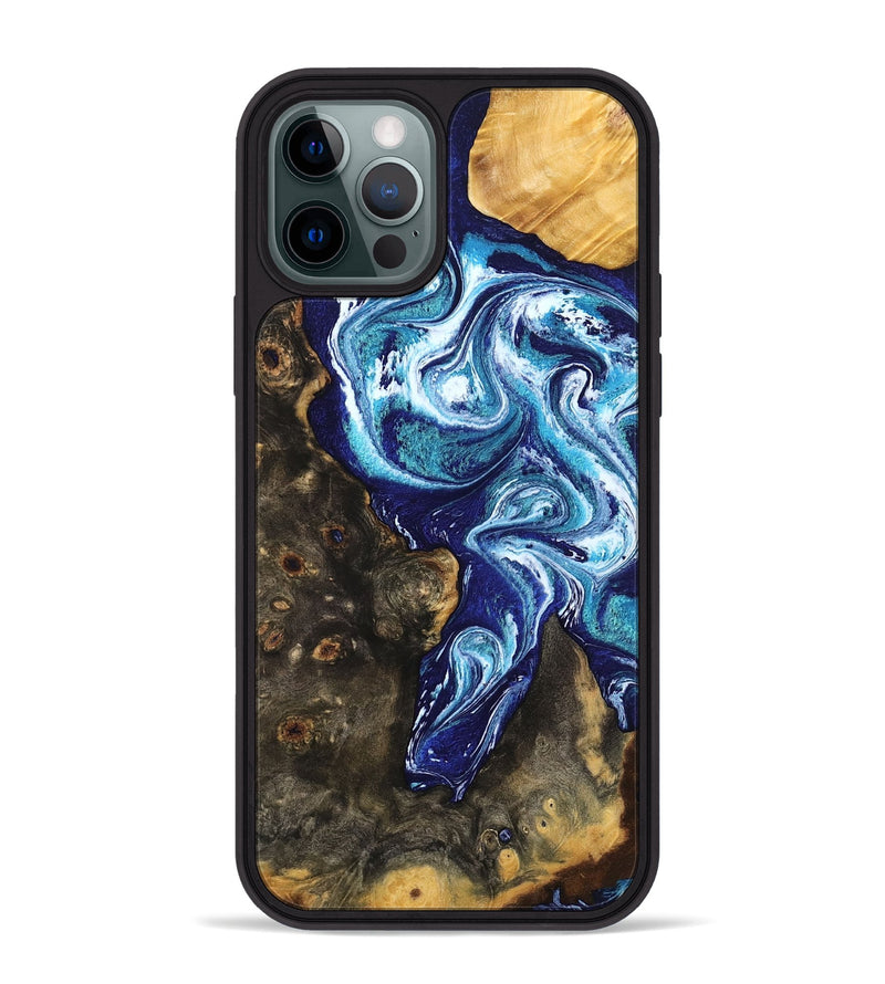 iPhone 12 Pro Max Wood Phone Case - Winona (Blue, 802337)