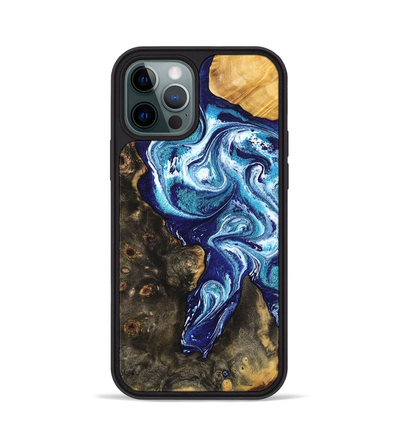iPhone 12 Pro Wood Phone Case - Winona (Blue, 802337)