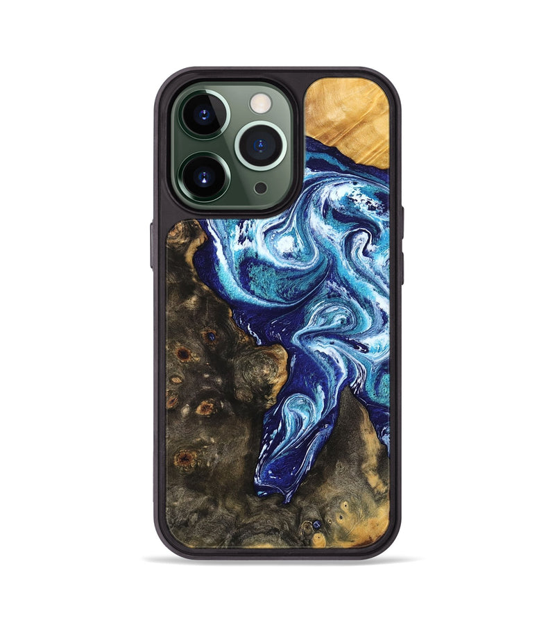 iPhone 13 Pro Wood Phone Case - Winona (Blue, 802337)