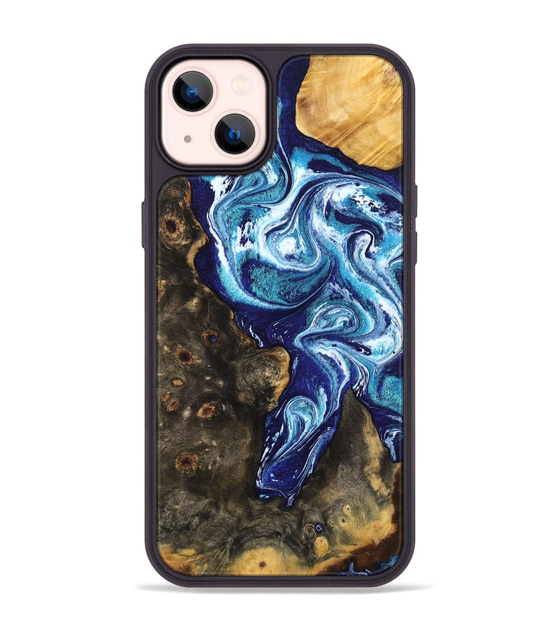 iPhone 14 Plus Wood Phone Case - Winona (Blue, 802337)