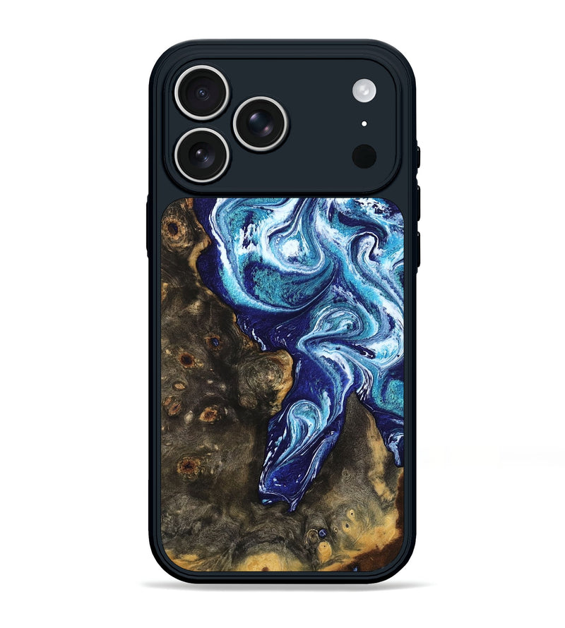 iPhone 17 Pro Max Wood Phone Case - Winona (Blue, 802337)