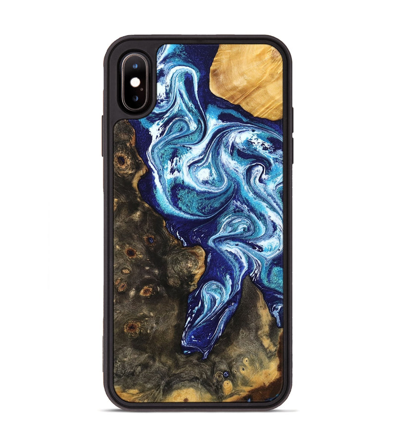 iPhone Xs Max Wood Phone Case - Winona (Blue, 802337)