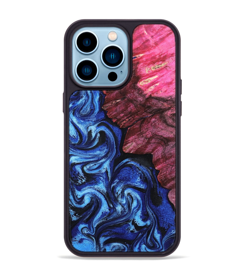 iPhone 14 Pro Max Wood Phone Case - Drake (Blue, 802338)