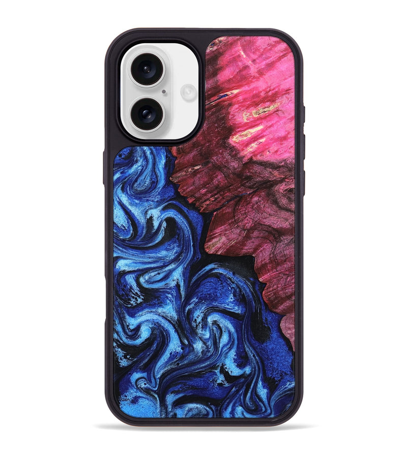 iPhone 16 Plus Wood Phone Case - Drake (Blue, 802338)