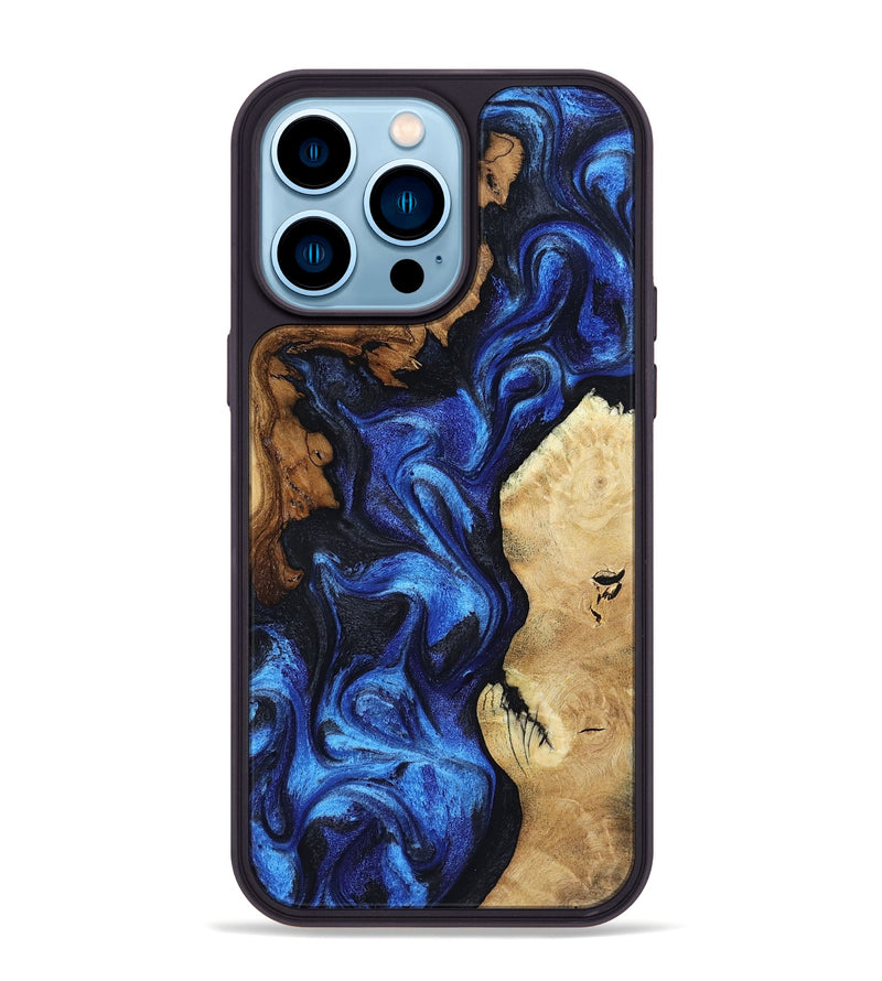 iPhone 14 Pro Max Wood Phone Case - Jammie (Blue, 802339)