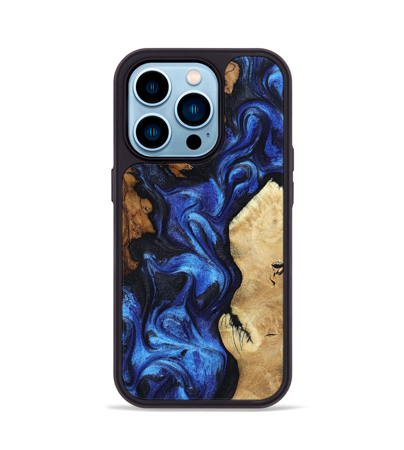 iPhone 14 Pro Wood Phone Case - Jammie (Blue, 802339)