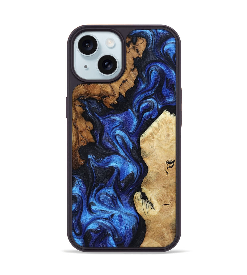 iPhone 15 Wood Phone Case - Jammie (Blue, 802339)