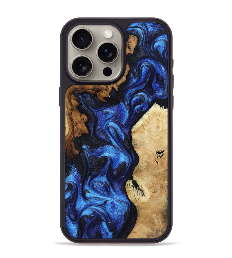 iPhone 15 Pro Max Wood Phone Case - Jammie (Blue, 802339)