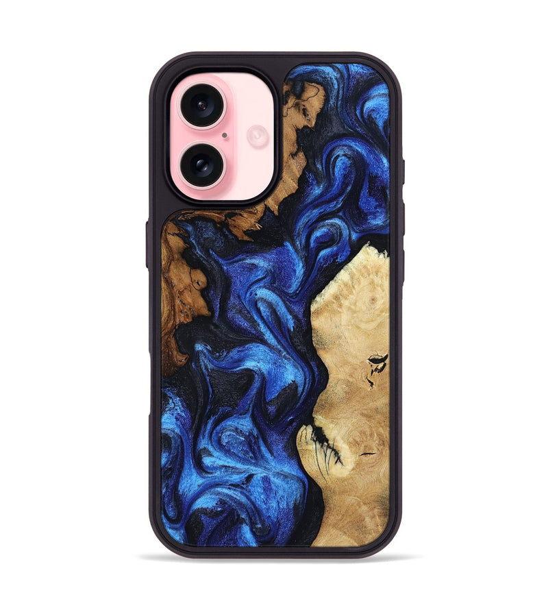 iPhone 16 Wood Phone Case - Jammie (Blue, 802339)