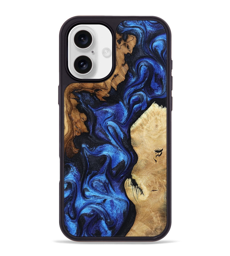 iPhone 16 Plus Wood Phone Case - Jammie (Blue, 802339)