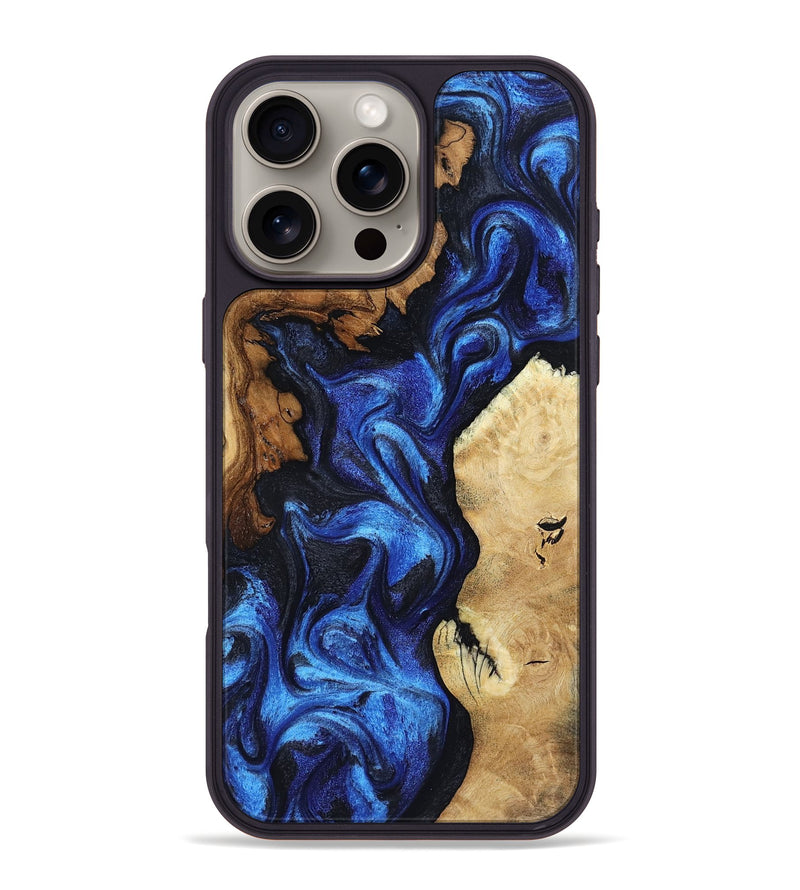iPhone 16 Pro Max Wood Phone Case - Jammie (Blue, 802339)
