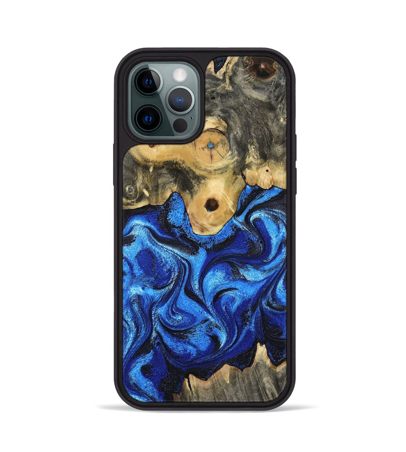 iPhone 12 Pro Wood Phone Case - Solana (Blue, 802340)