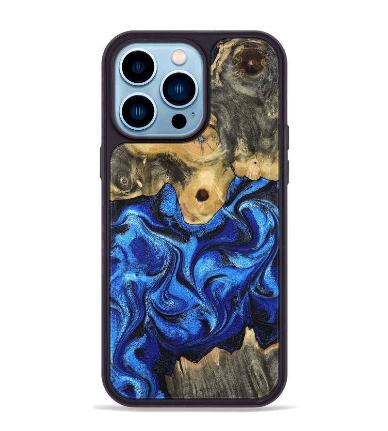 iPhone 14 Pro Max Wood Phone Case - Solana (Blue, 802340)