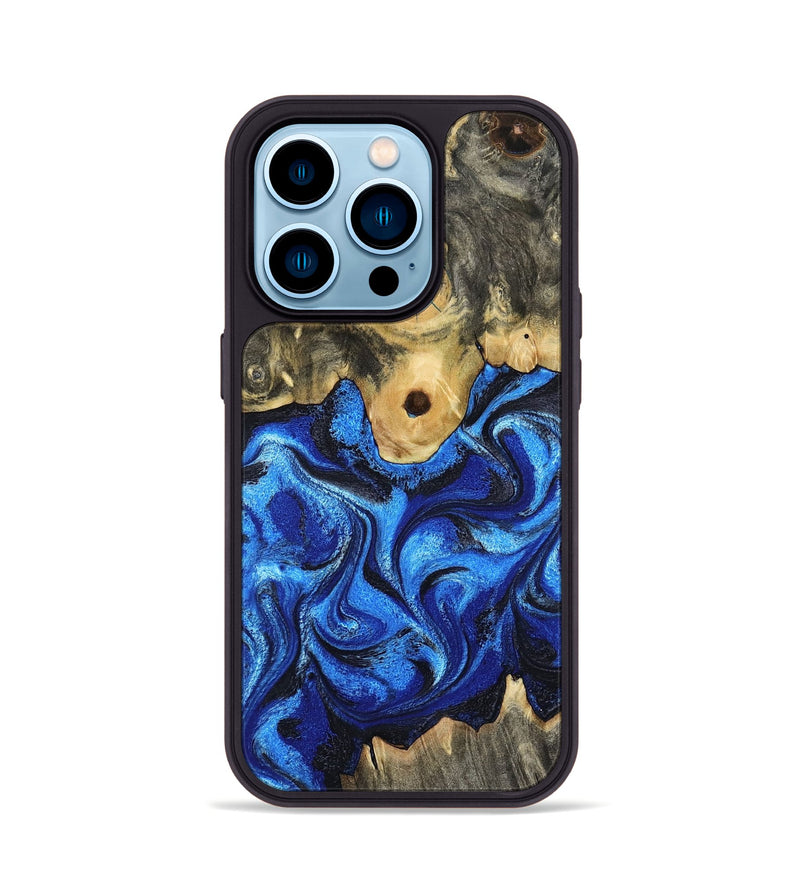 iPhone 14 Pro Wood Phone Case - Solana (Blue, 802340)