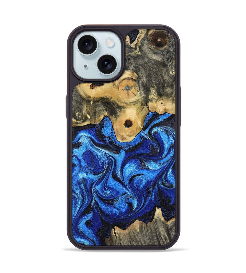 iPhone 15 Wood Phone Case - Solana (Blue, 802340)