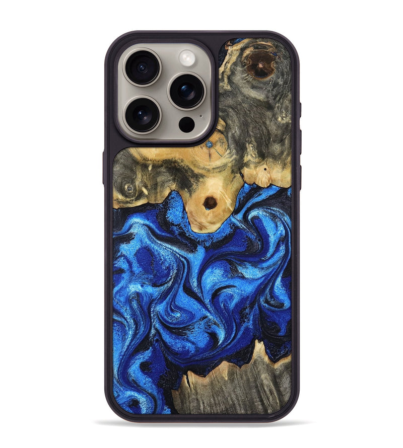 iPhone 15 Pro Max Wood Phone Case - Solana (Blue, 802340)