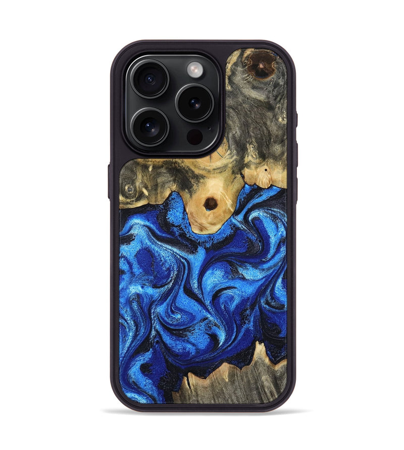 iPhone 15 Pro Wood Phone Case - Solana (Blue, 802340)