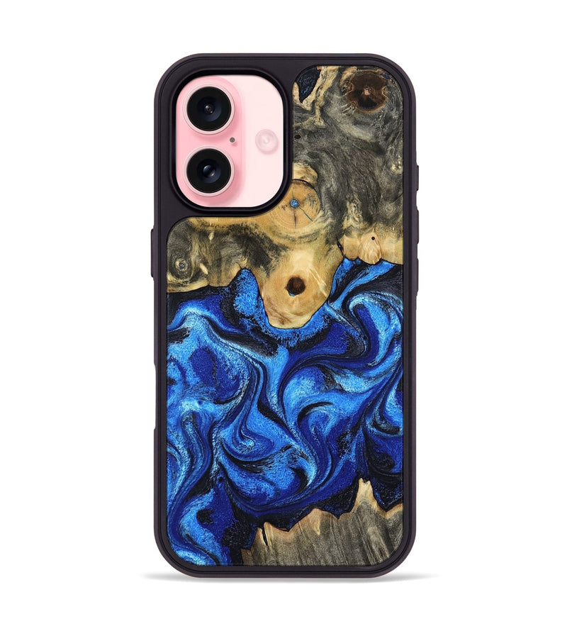 iPhone 16 Wood Phone Case - Solana (Blue, 802340)
