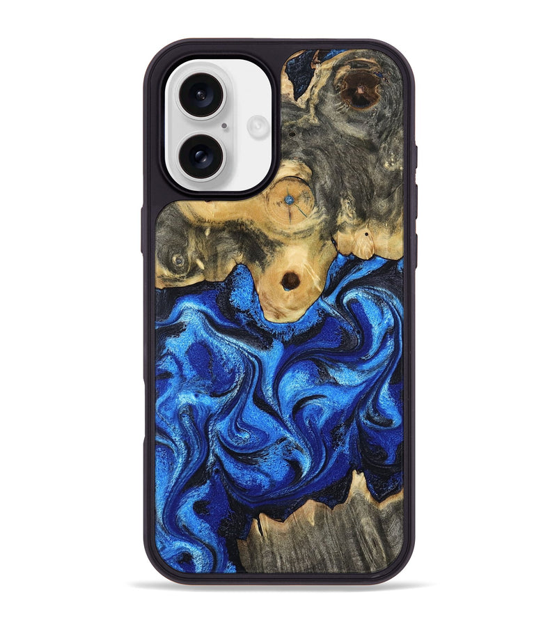 iPhone 16 Plus Wood Phone Case - Solana (Blue, 802340)