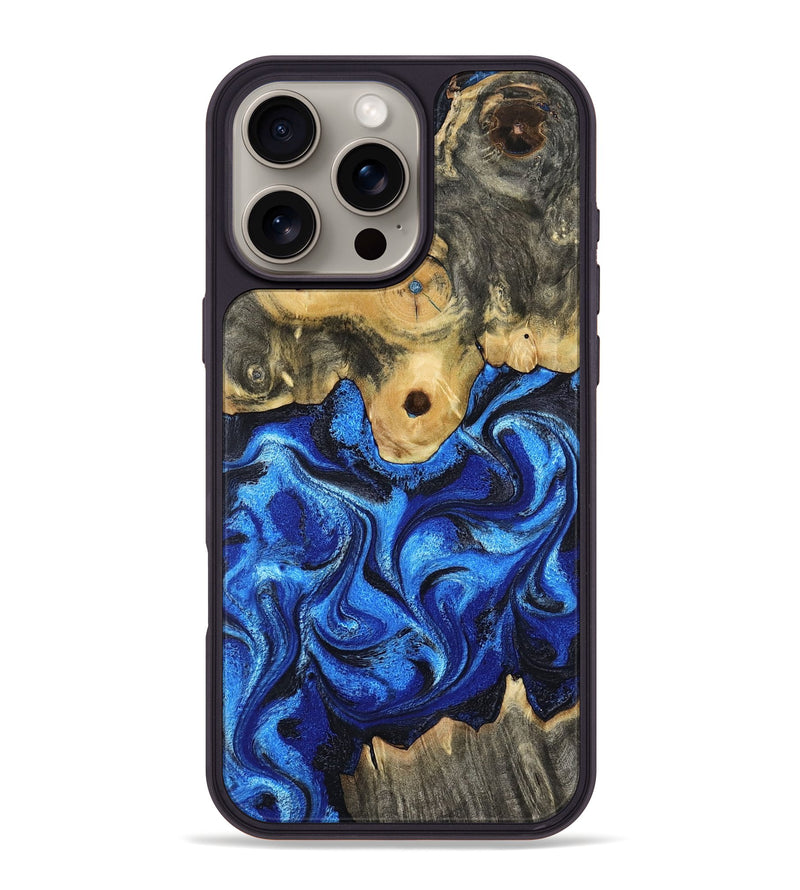 iPhone 16 Pro Max Wood Phone Case - Solana (Blue, 802340)