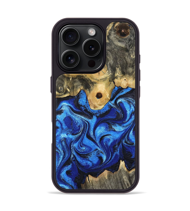 iPhone 16 Pro Wood Phone Case - Solana (Blue, 802340)