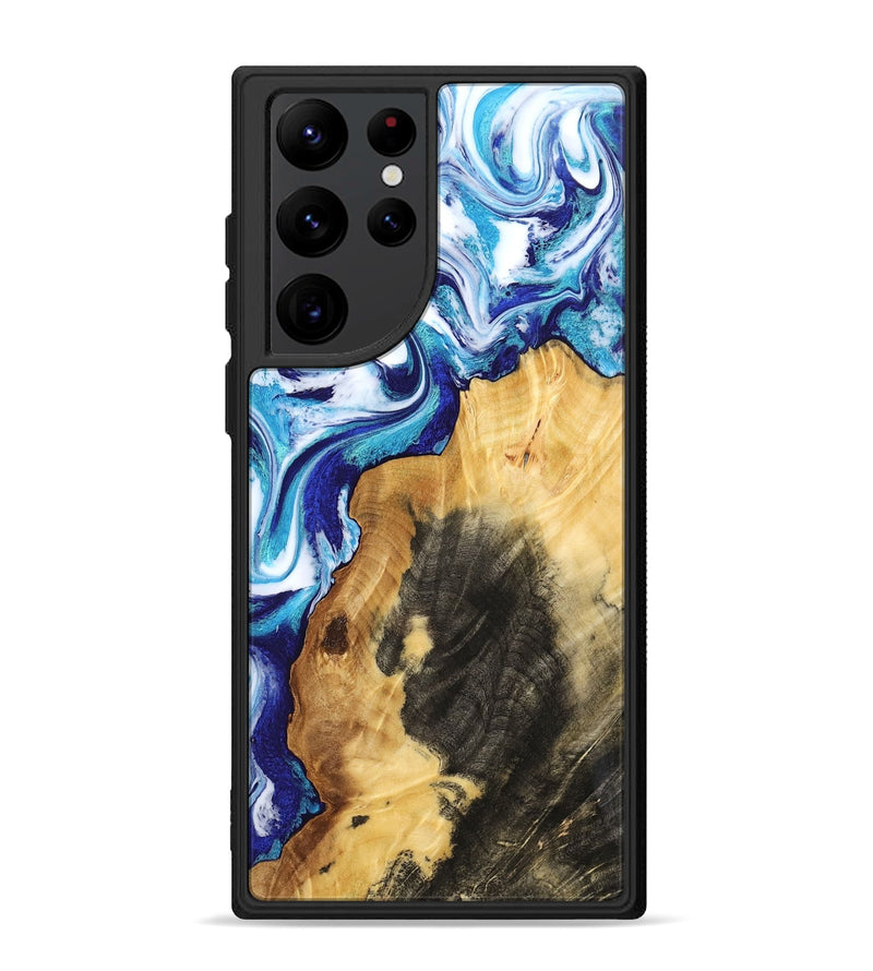 Galaxy S22 Ultra Wood Phone Case - Connie (Blue, 802341)