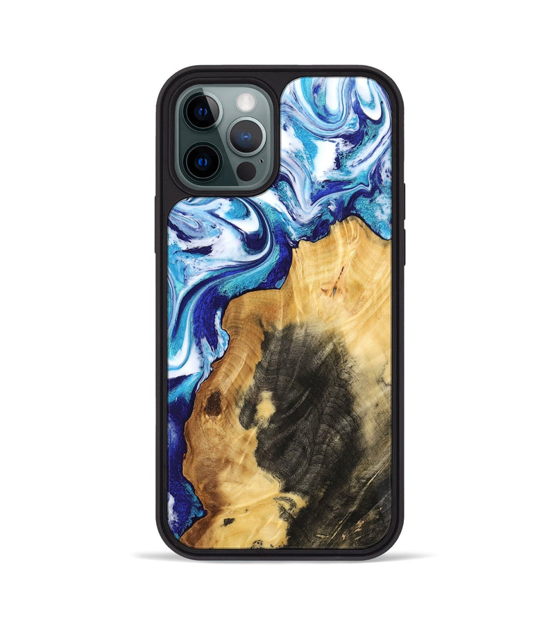 iPhone 12 Pro Wood Phone Case - Connie (Blue, 802341)