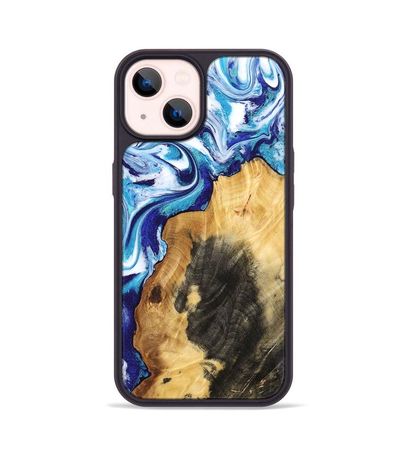 iPhone 14 Wood Phone Case - Connie (Blue, 802341)