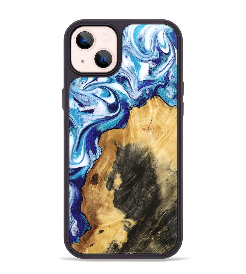 iPhone 14 Plus Wood Phone Case - Connie (Blue, 802341)