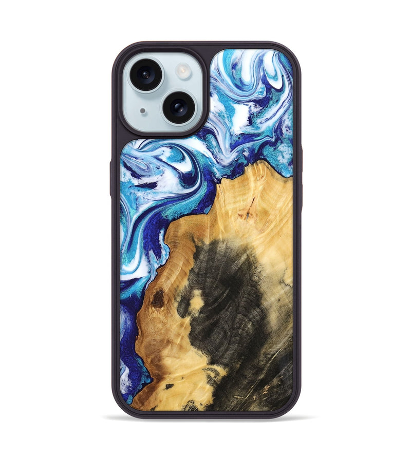 iPhone 15 Wood Phone Case - Connie (Blue, 802341)