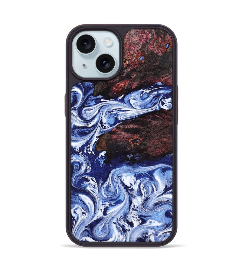 iPhone 15 Wood Phone Case - Sylvie (Blue, 802342)