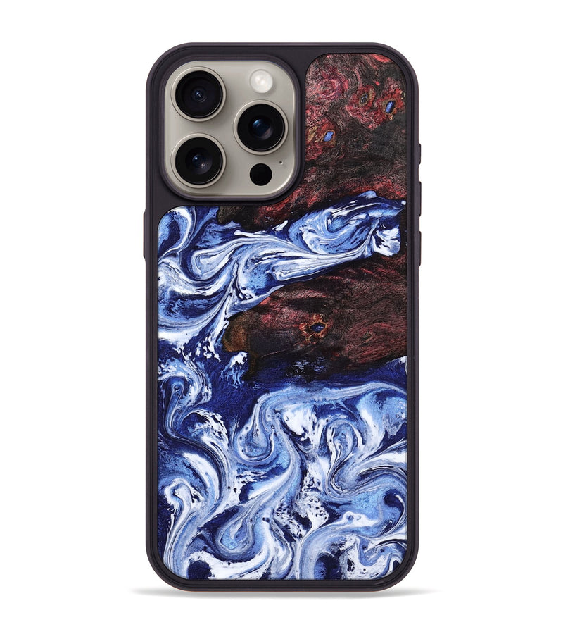 iPhone 15 Pro Max Wood Phone Case - Sylvie (Blue, 802342)