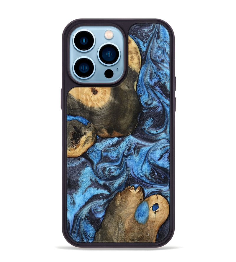 iPhone 14 Pro Max Wood Phone Case - Rodrigo (Blue, 802343)