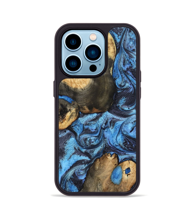 iPhone 14 Pro Wood Phone Case - Rodrigo (Blue, 802343)