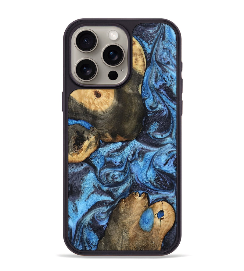 iPhone 15 Pro Max Wood Phone Case - Rodrigo (Blue, 802343)