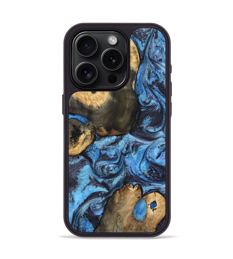 iPhone 15 Pro Wood Phone Case - Rodrigo (Blue, 802343)