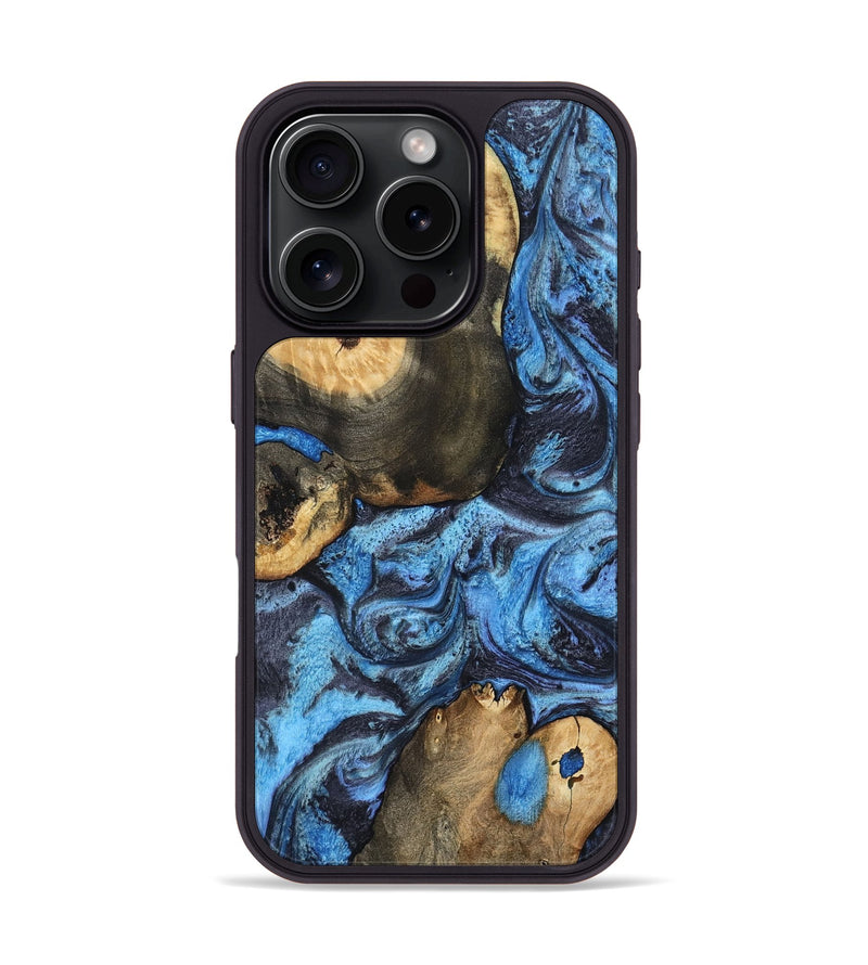 iPhone 16 Pro Wood Phone Case - Rodrigo (Blue, 802343)