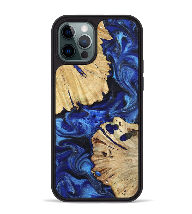 iPhone 12 Pro Max Wood Phone Case - Meadow (Blue, 802344)