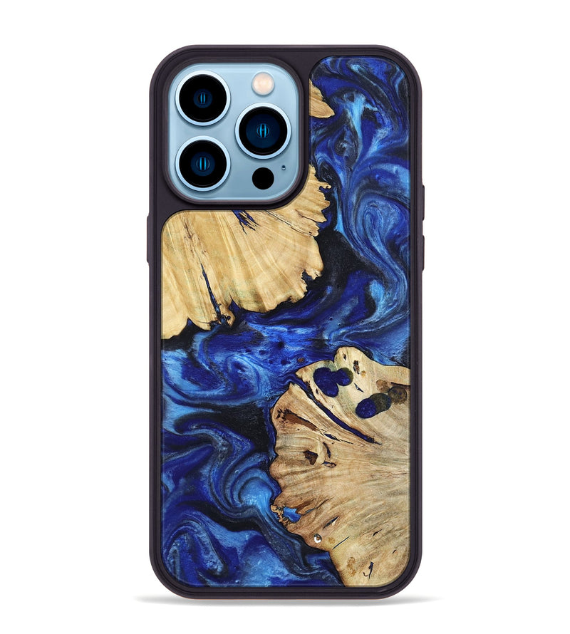 iPhone 14 Pro Max Wood Phone Case - Meadow (Blue, 802344)