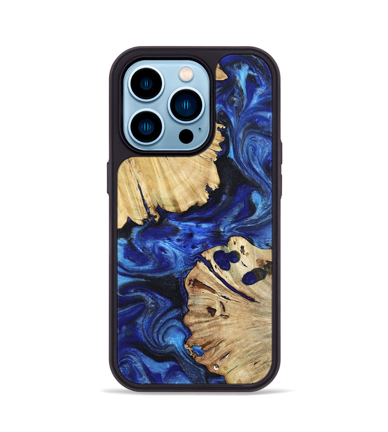 iPhone 14 Pro Wood Phone Case - Meadow (Blue, 802344)