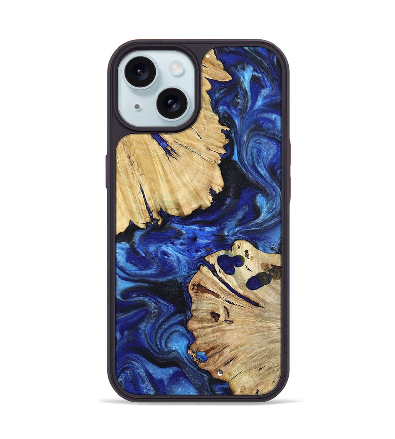 iPhone 15 Wood Phone Case - Meadow (Blue, 802344)