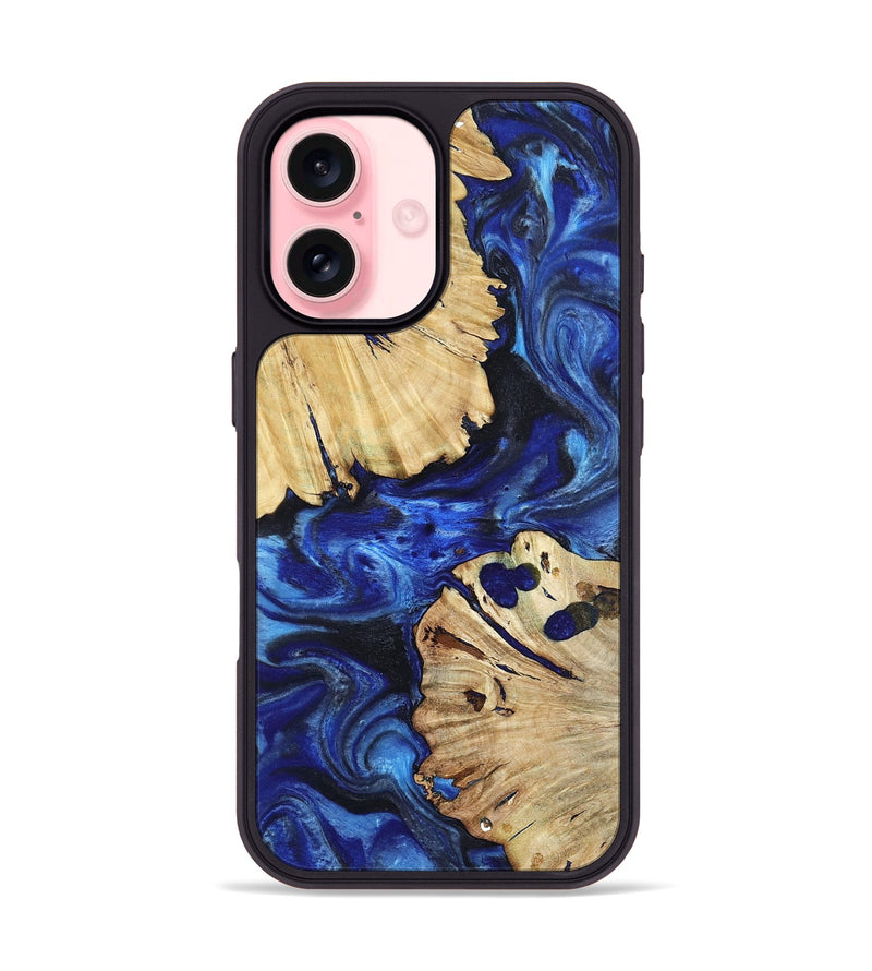 iPhone 16 Wood Phone Case - Meadow (Blue, 802344)