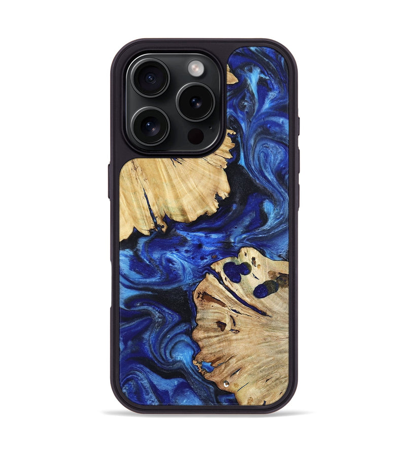 iPhone 16 Pro Wood Phone Case - Meadow (Blue, 802344)